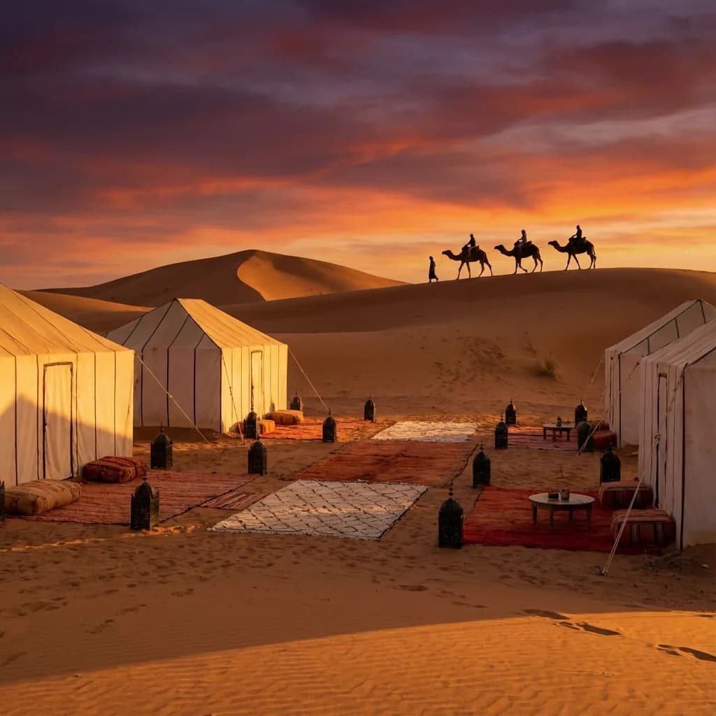 Morocco Sahara desert dunes at golden hour - private tour by MoroccoHive